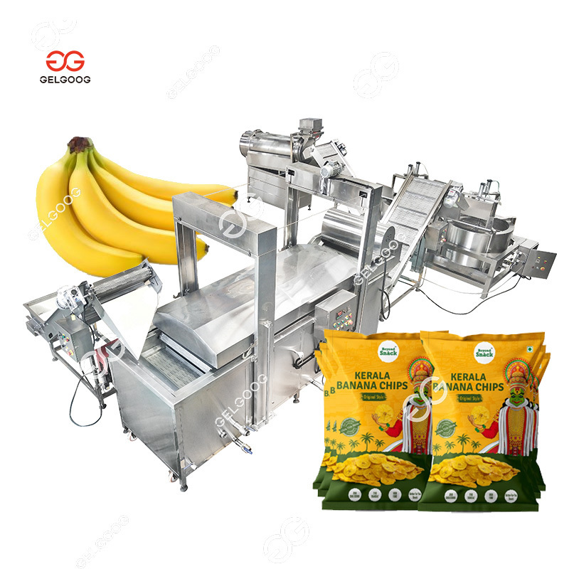 Automatic Philippine Green Plantain Chips Complete Processing Line Banana Wafer Making Machine