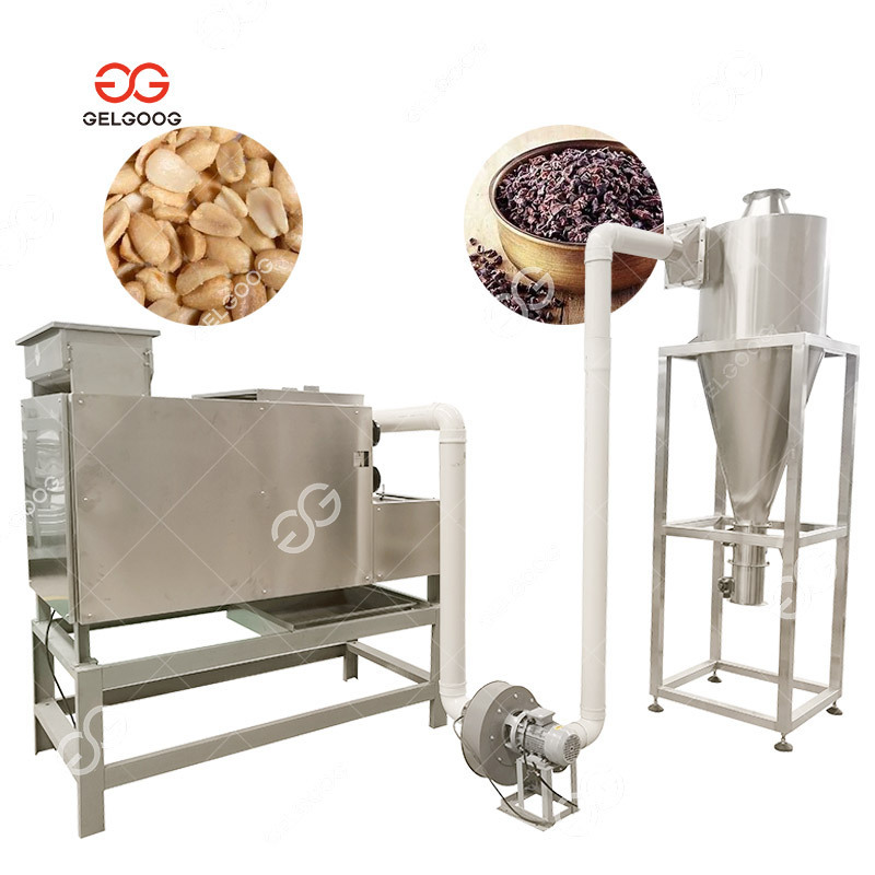 Industrial Cocoa Bean Skin Hulling Peeling Peanut Half Cutting Cocoa Bean Sheller Machine