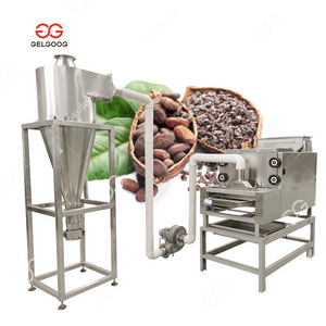 Industrial Cocoa Bean Skin Hulling Peeling Peanut Half Cutting Cocoa Bean Sheller Machine