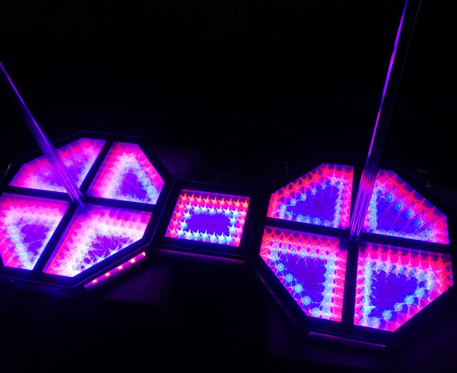 customized  Octagon square led dj pole dance stage