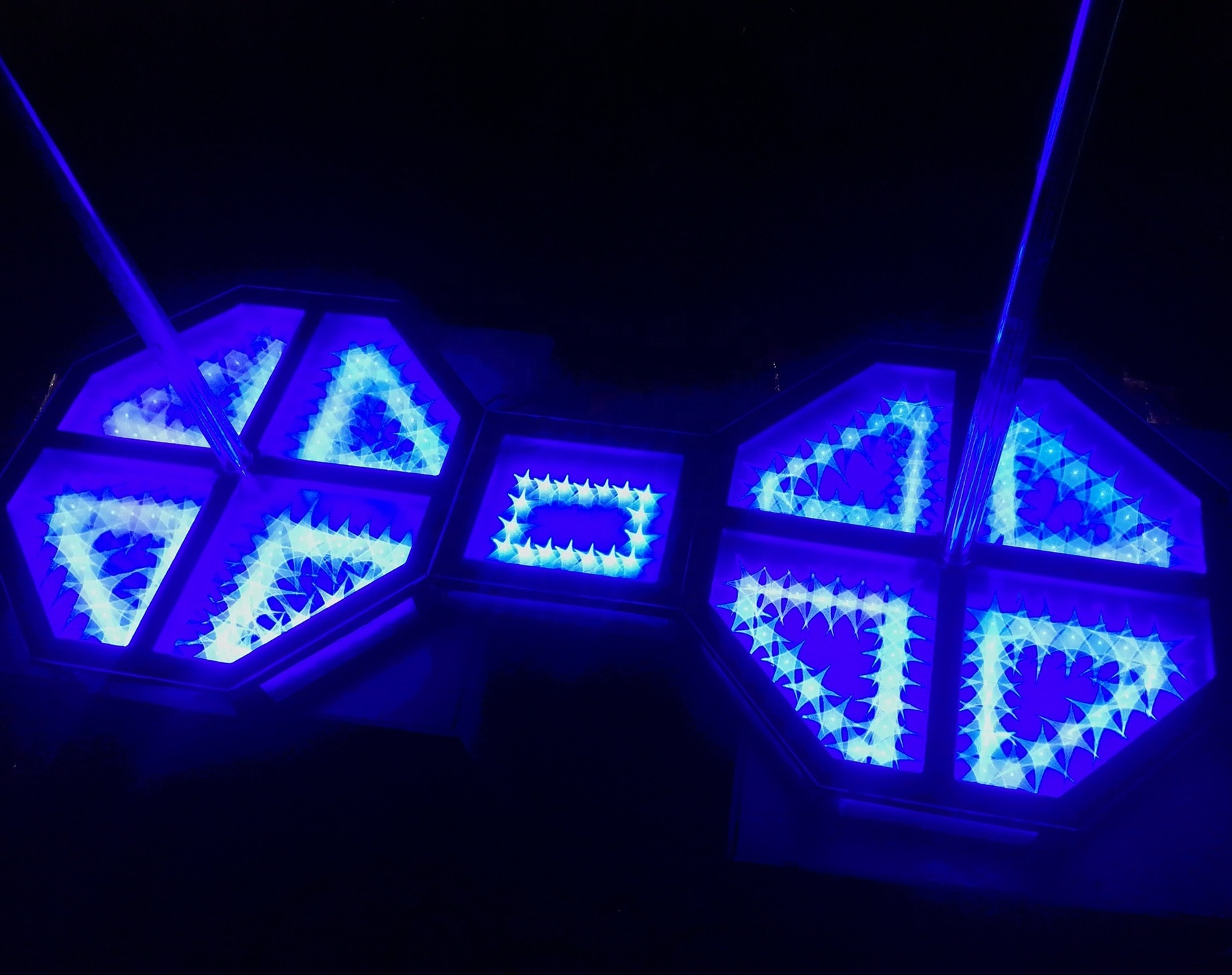 customized  Octagon square led dj pole dance stage