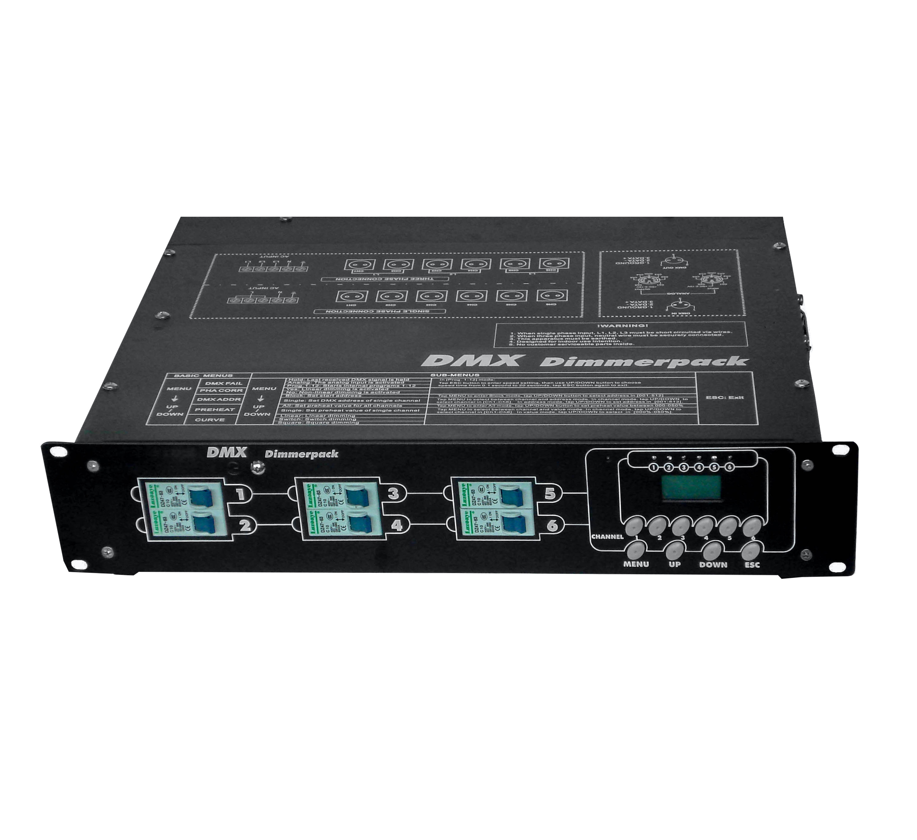 6 Channel digital Dimmer Pack DMX 512 Console Stage Light