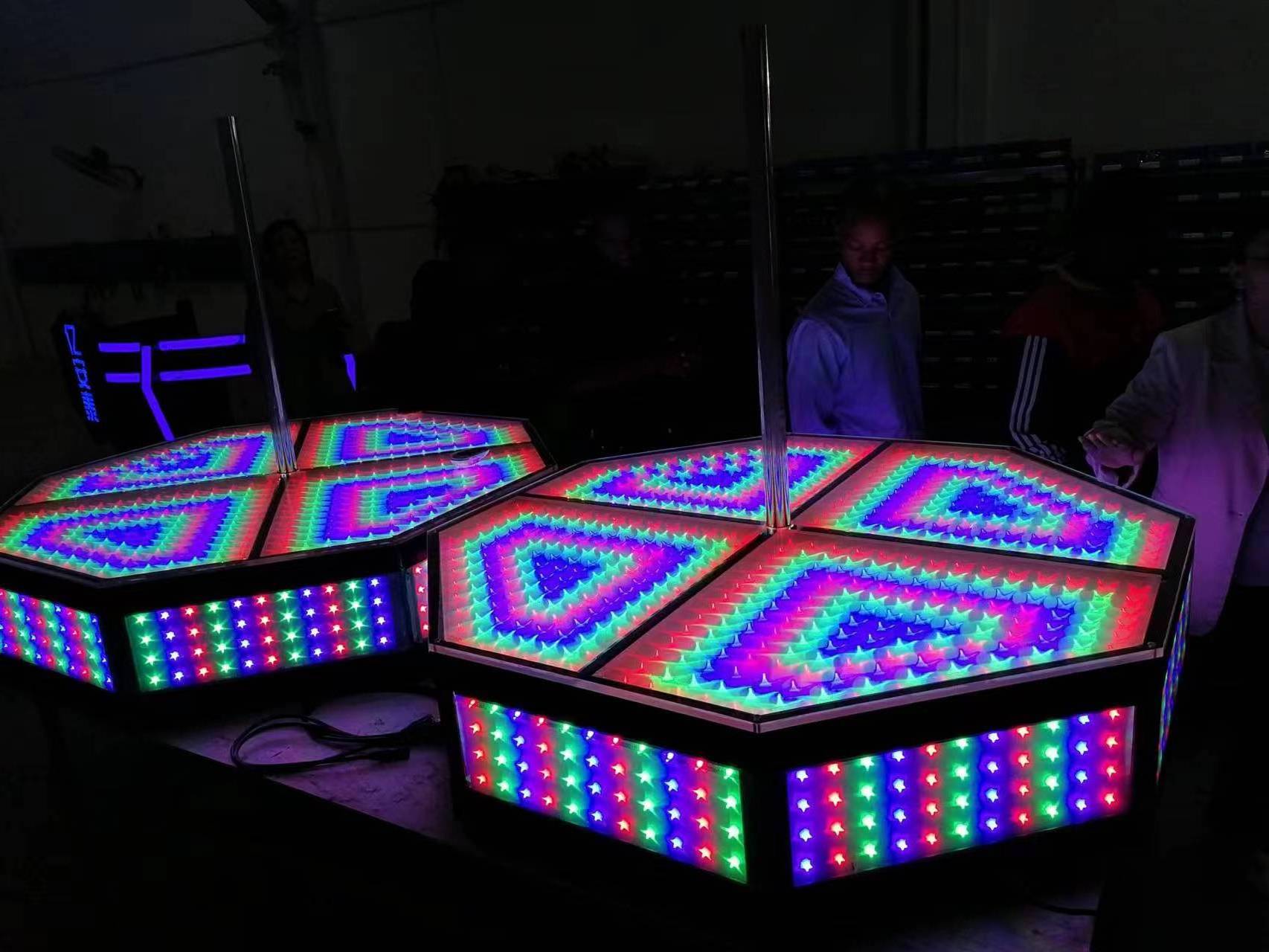 customized  Octagon square led dj pole dance stage