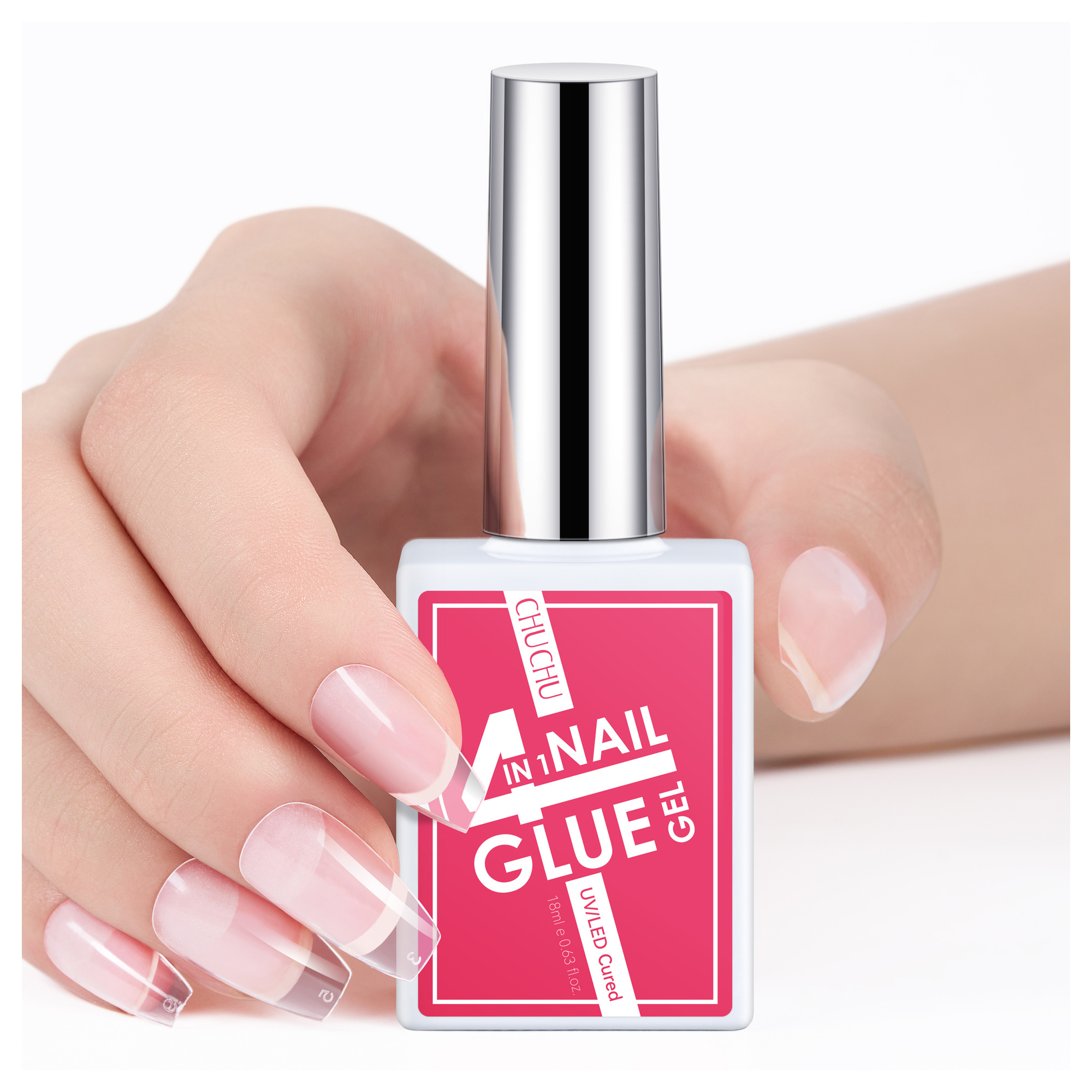 Nail Glue Custom logo Wholesale Brush on Nail Glue 18g for Nail Tips Professional Fast Drying Bond Glue Accept Private Label