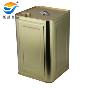 18L square tin can tinplate golden color