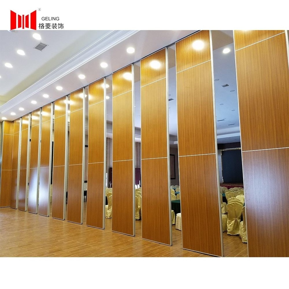 MDF surface aluminum frame soundproof movable folding acoustic partition walls with door