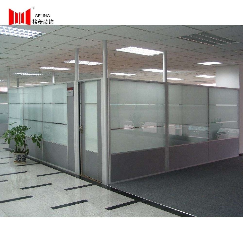 High quality double glazed glass aluminum frame low height fixed detachable office partition wall