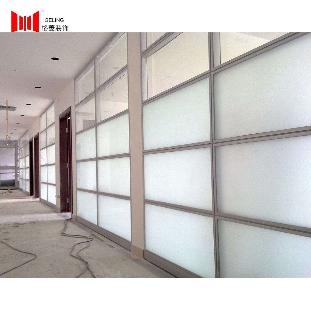 High quality double glazed glass aluminum frame low height fixed detachable office partition wall