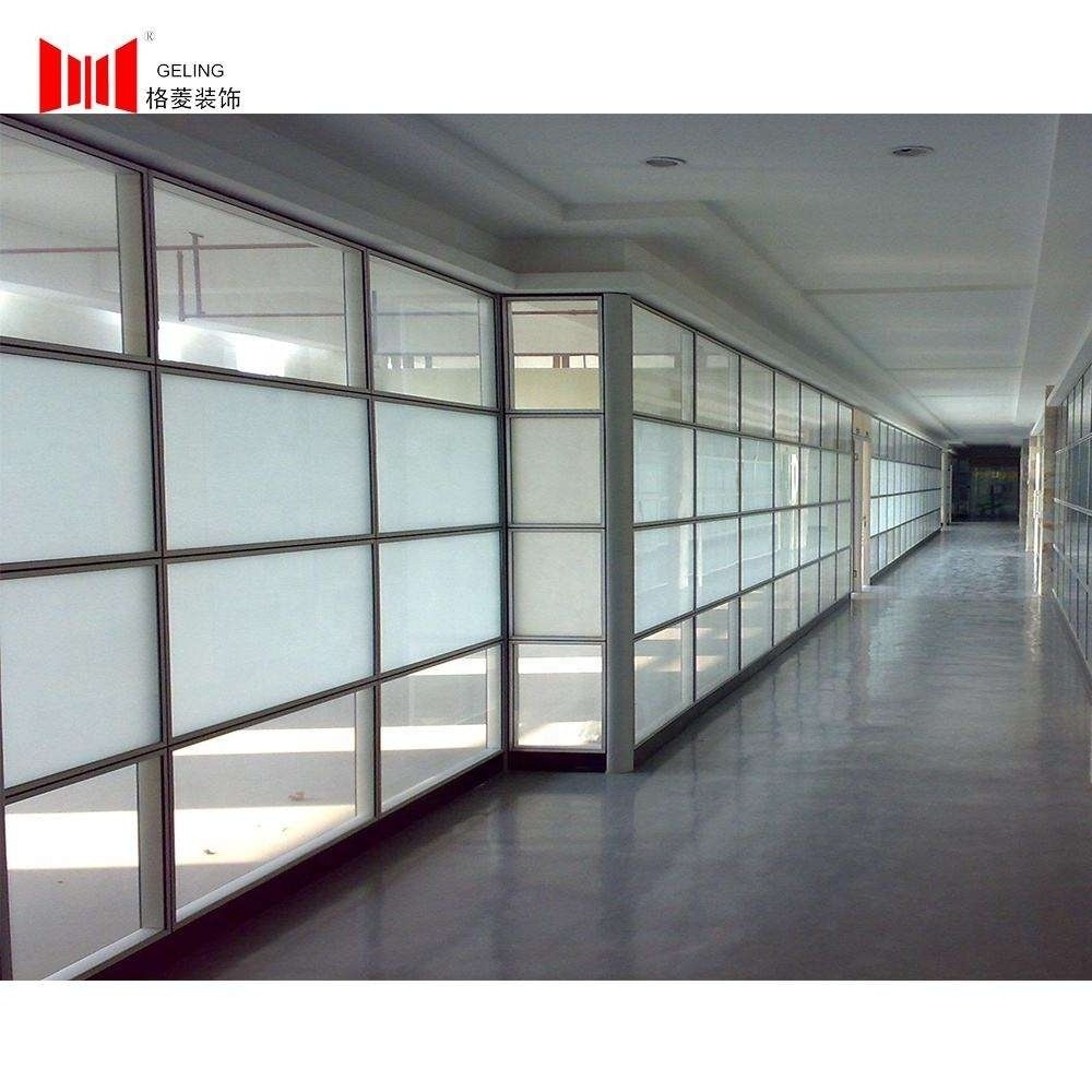 High quality double glazed glass aluminum frame low height fixed detachable office partition wall