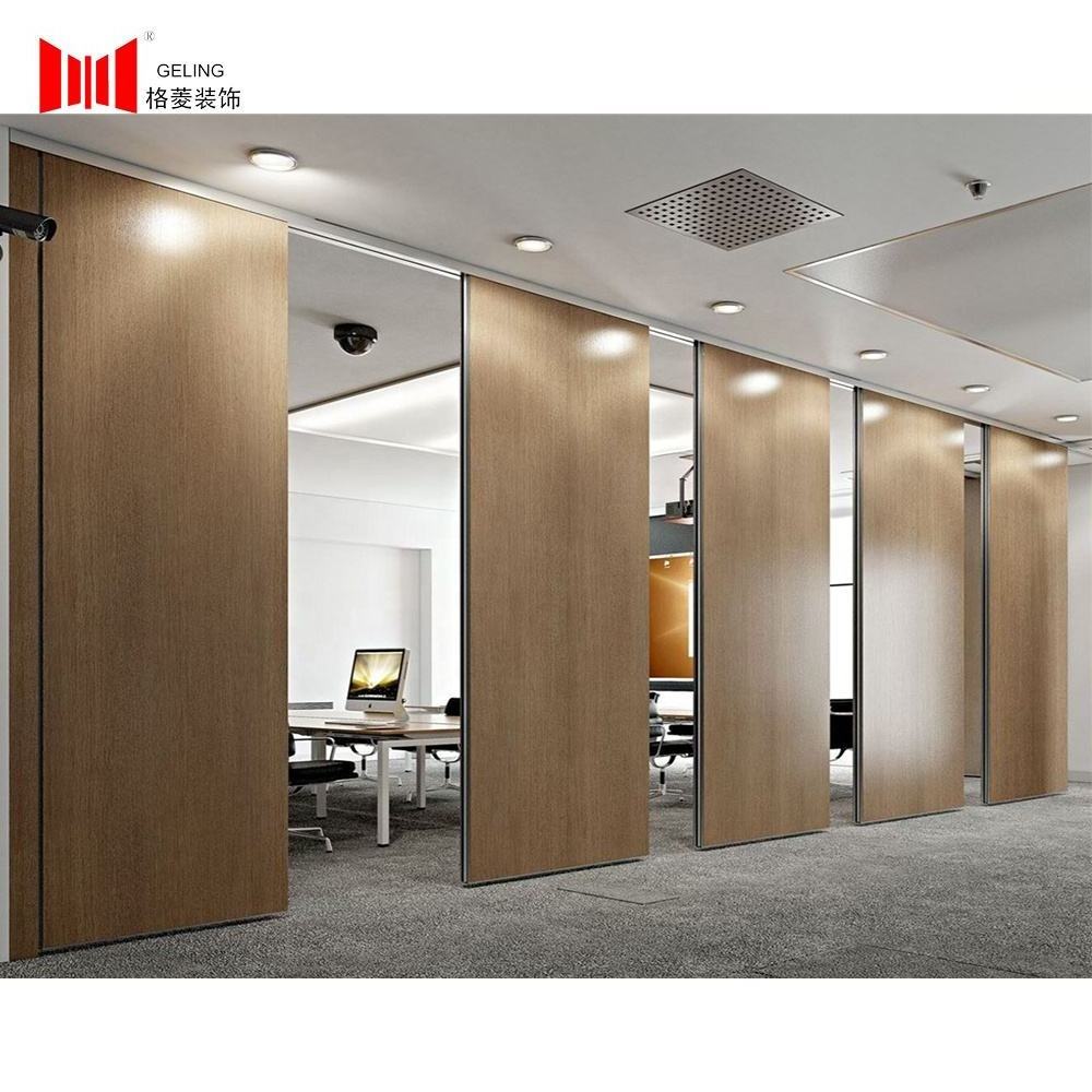 MDF surface aluminum frame soundproof movable folding acoustic partition walls with door