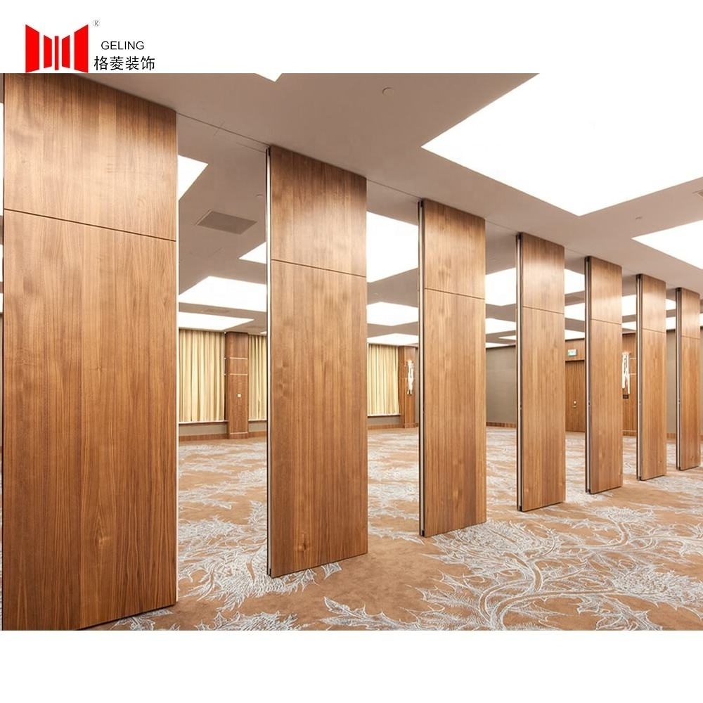 MDF surface aluminum frame soundproof movable folding acoustic partition walls with door