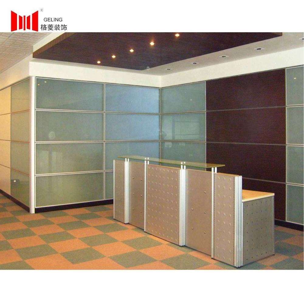 High quality double glazed glass aluminum frame low height fixed detachable office partition wall