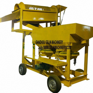 New modular mobile type small gold diamond gem washing plant integrated with hopper trommel screen and jig