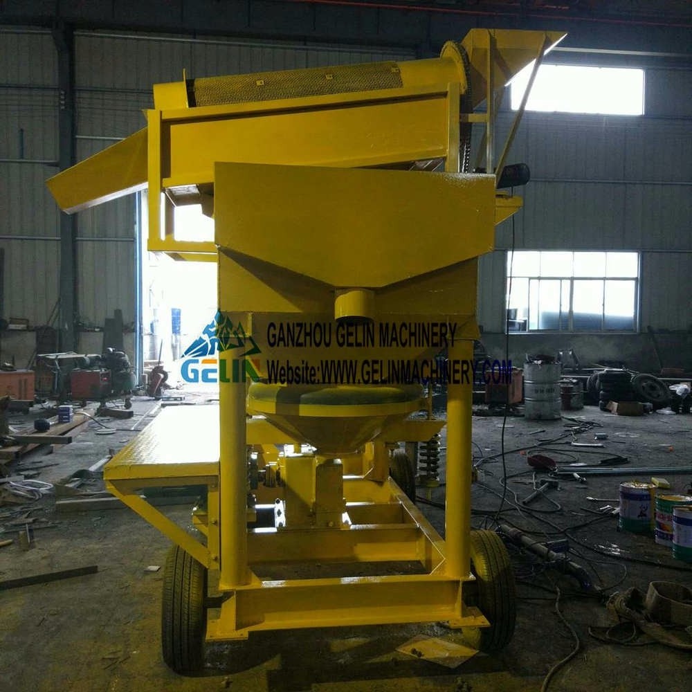 New modular mobile type small gold diamond gem washing plant integrated with hopper trommel screen and jig