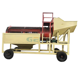 Small scale mobile gold wash plant trommel screen with hopper