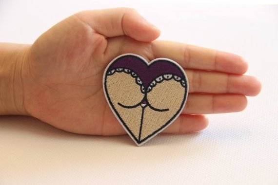 Sexy Patch Ass Embroidery Iron On Applique,Embroidered Heart Patch Supplies for Coat,T-Shirt,Jeans,Decorative Iron on Patches