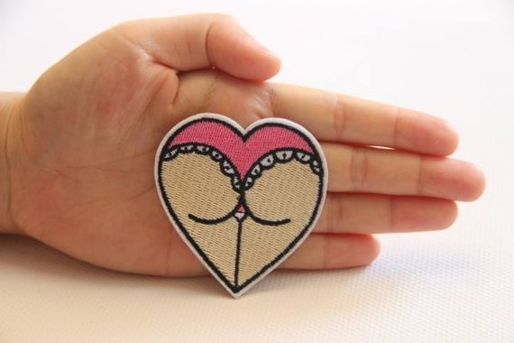 Sexy Patch Ass Embroidery Iron On Applique,Embroidered Heart Patch Supplies for Coat,T-Shirt,Jeans,Decorative Iron on Patches