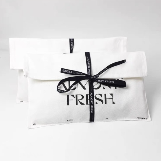 Wholesale Custom Logo Purse Dust Bag Muslin Cotton Canvas Envelope Dust Bag With Ribbon For Packing Gift