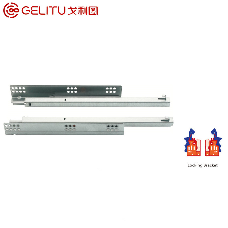 Drawer Slide System Custom 250-550mm Roller Slide Undermount Slide Euro Style