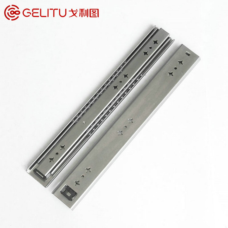 GELITU Factory Supply  Industrial Ball Bearing Slide 53mm Heavy Duty Slide Telescopic Channel Drawer Slide