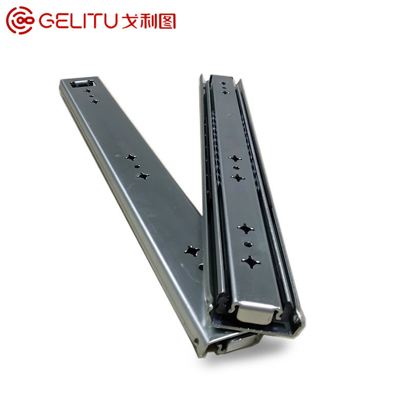 GELITU Factory Supply  Industrial Ball Bearing Slide 53mm Heavy Duty Slide Telescopic Channel Drawer Slide