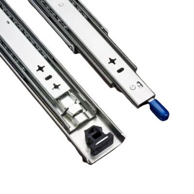 Gelitu 53mm drawer slide locking heavy duty full extension telescopic soft close ball bearing slide rail