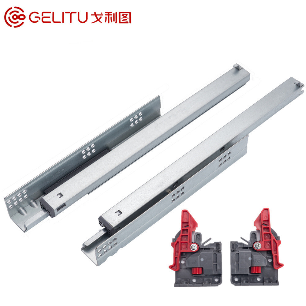 GELITU European Type Invisible Runners Adjustable Lock Device Drawer Slides Undermount