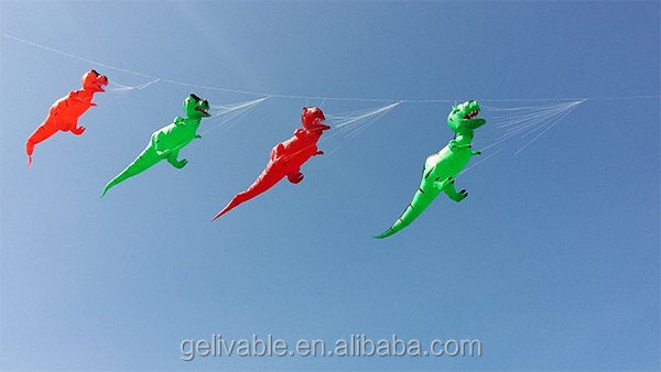 Chinese 5m length big nylon dinosaur inflatable kite for sale