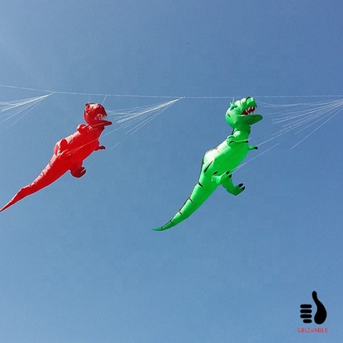 Chinese 5m length big nylon dinosaur inflatable kite for sale