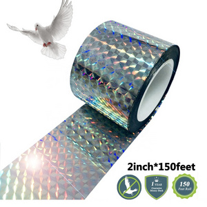 1''x165Ft Holographic Bird Deterrent Reflective Scare Tape Ribbon Outdoor to Keep birds away