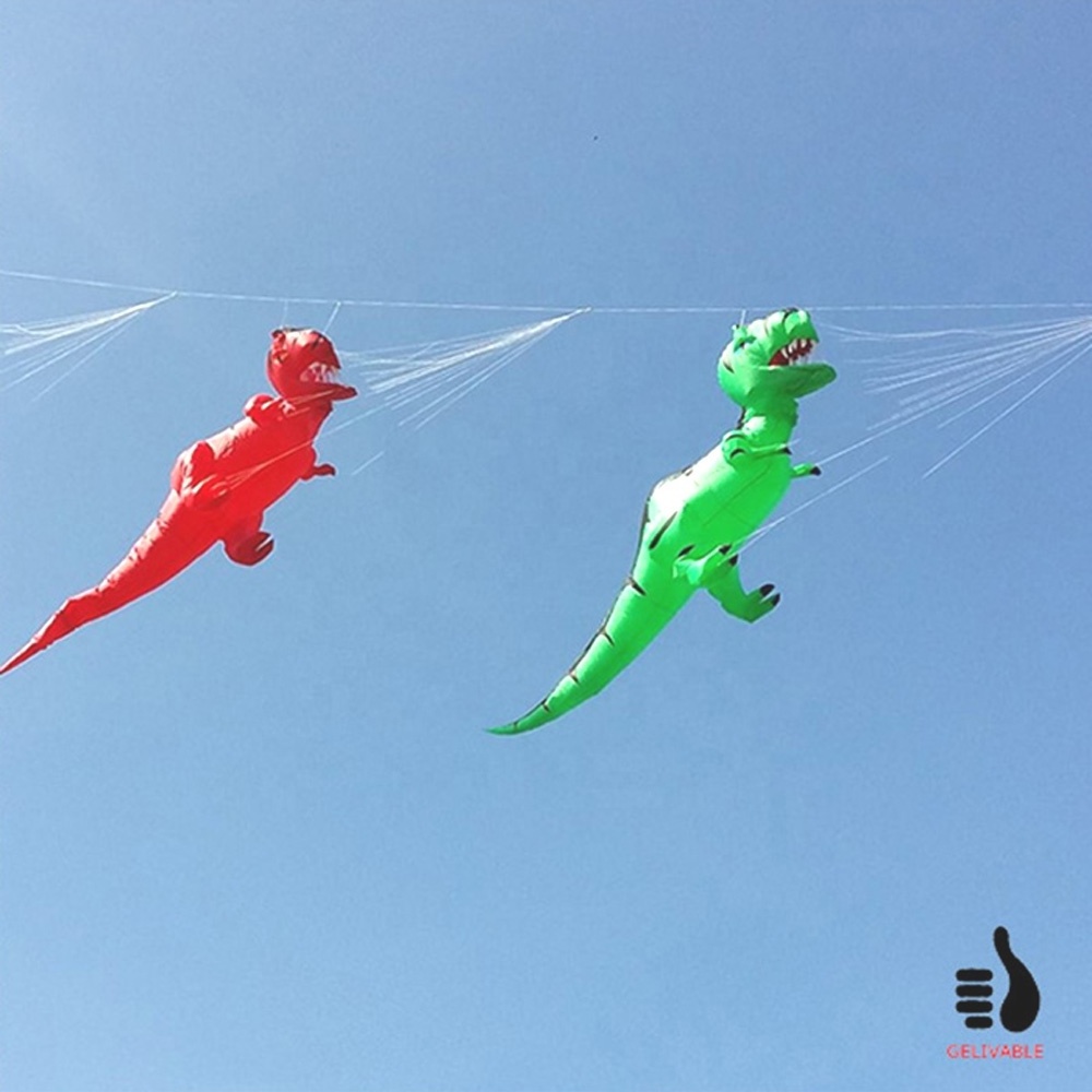 Chinese 5m length big nylon dinosaur inflatable kite for sale