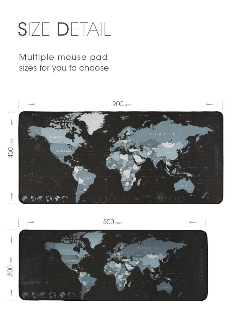 New World Map Speed Locking Edge Large Natural Rubber Mouse Pad Waterproof Game Desk Mouse pad Mat for  Warcraft Dota LOL