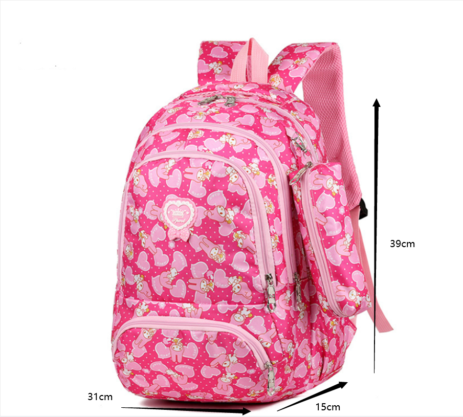 New Selling High Capacity Backpacks Cute Cartoon Rabbit School Primary School Students Schoolbags Girls Aged 6-12 Backpacks