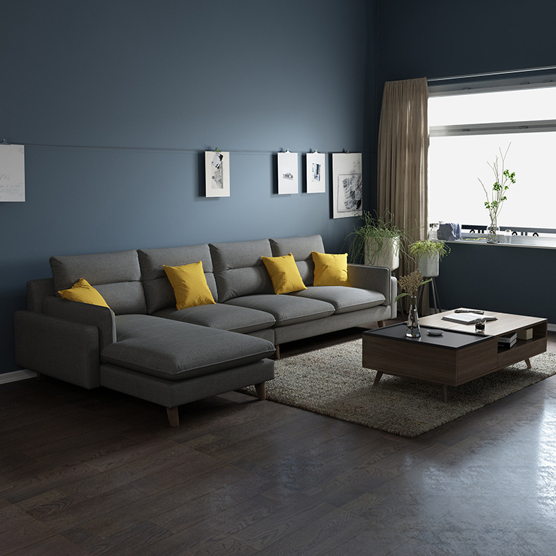 United Kingdom German living room sofa Nordic modern minimalist fabric sofa combination corner Japanese small apartment sofa