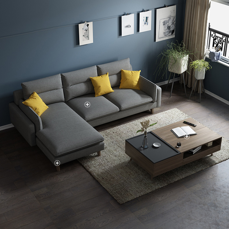 United Kingdom German living room sofa Nordic modern minimalist fabric sofa combination corner Japanese small apartment sofa