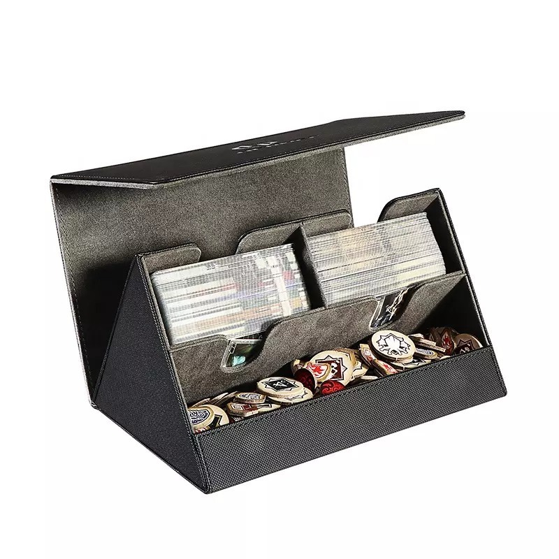 Factory Wholesale Yugioh Cards Storage Box Pu Leather Magnetic Closure Deck Box