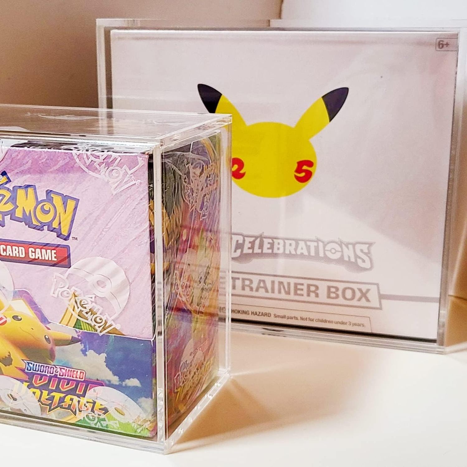 Acrylic box custom clear plexiglass acrylic display 5side box with lid/sliding lid Poke Pokemon Card Booster display box case