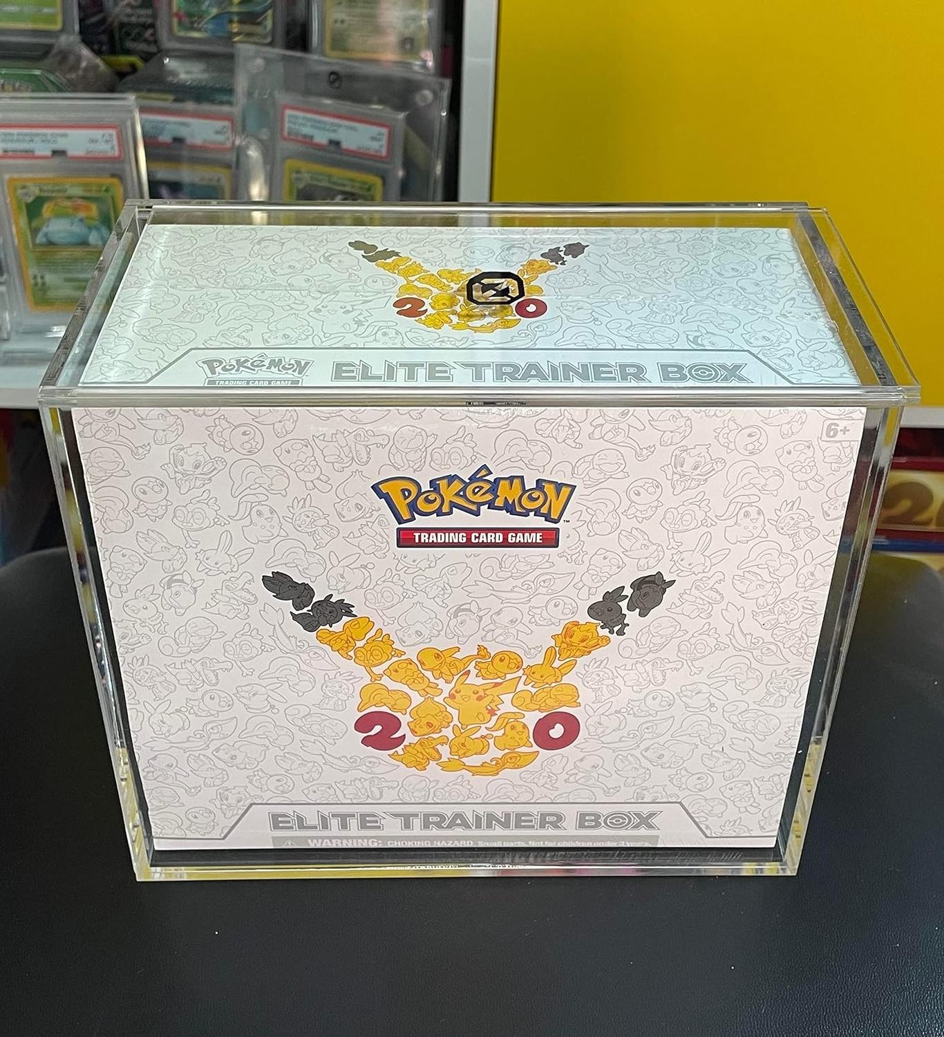 Acrylic box custom clear plexiglass acrylic display 5side box with lid/sliding lid Poke Pokemon Card Booster display box case