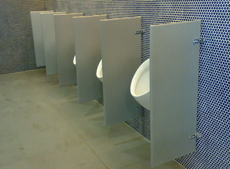 bathroom restroom compact  urinal wall divider Laminate Hpl phenolic Public Toilet Cubicle urinal privacy panel Partition