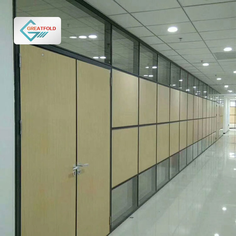 Contemporary design Demouttable Office Glazed Partition Single Glass Partition Wall Aluminum Profile Frame Glass Wall Partition