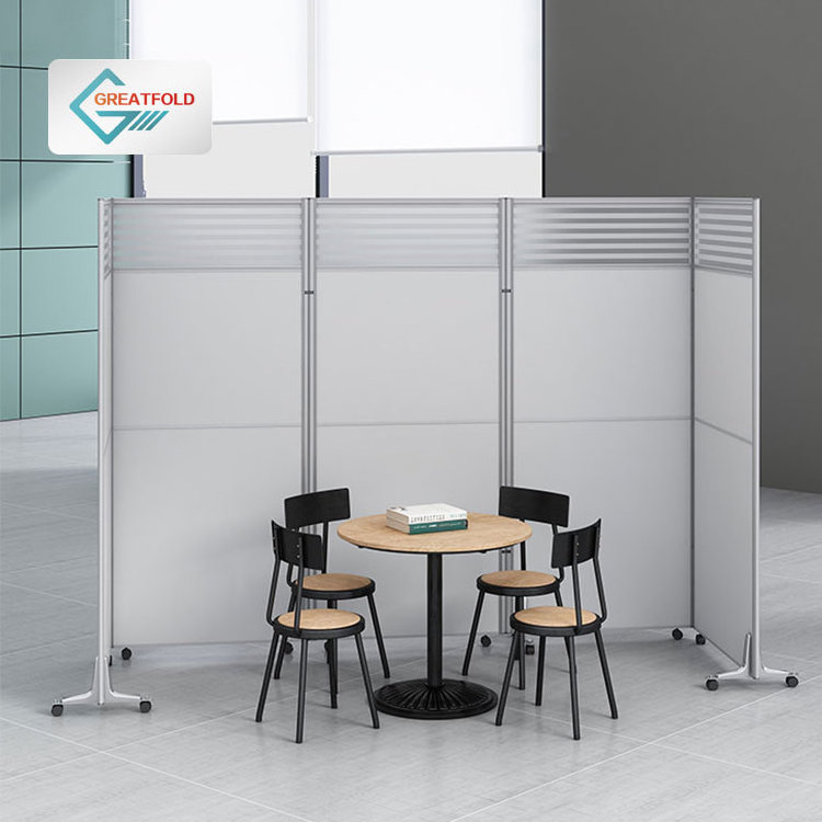 Office Partitions Used 4 Panel Mobile  Folding Screen Office Room Dividers