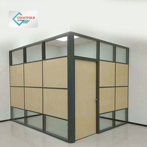 Contemporary design Demouttable Office Glazed Partition Single Glass Partition Wall Aluminum Profile Frame Glass Wall Partition