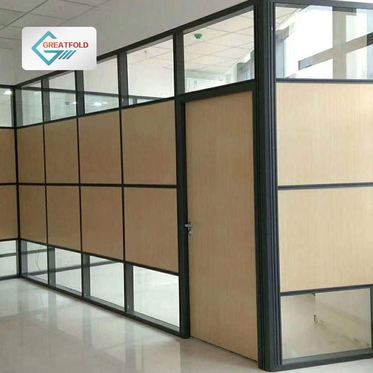 Contemporary design Demouttable Office Glazed Partition Single Glass Partition Wall Aluminum Profile Frame Glass Wall Partition