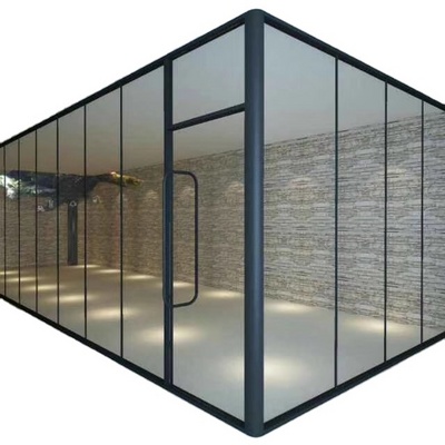 Office Aluminium Profile Modular Glass Partition Interior Soundproof Tempered Glass Aluminum single glass partition for office