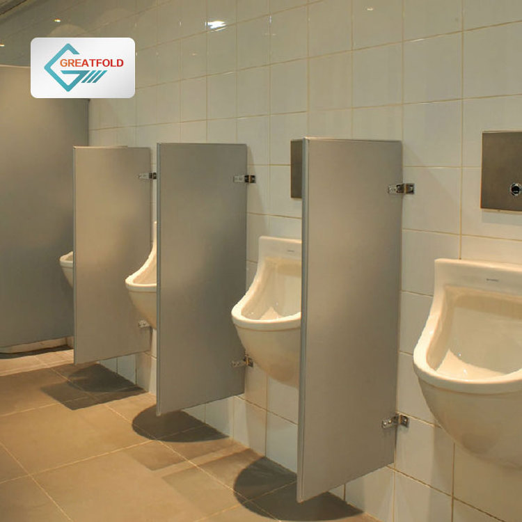 bathroom restroom compact  urinal wall divider Laminate Hpl phenolic Public Toilet Cubicle urinal privacy panel Partition