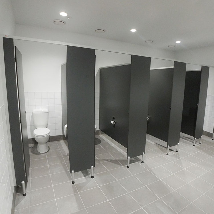 New Design Commercial Shower Partitions Restroom Partition Toilet Cubicles Stalls HPL Panel Toilet Wall Partition