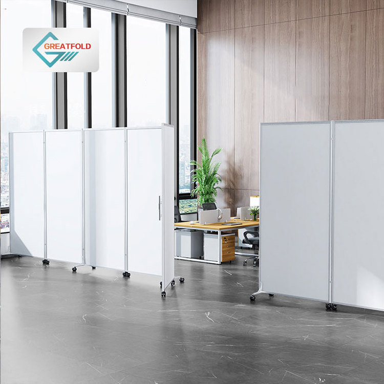 Mobile Office Wall Portable partition wall Folding Room Divider Screen Privacy Space Wall Panels With Wheels