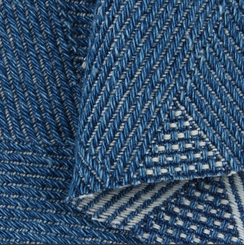 100%cotton 10*10 diamond texture denim jacquard washed denim cotton fsbric for canvas bags and cloth