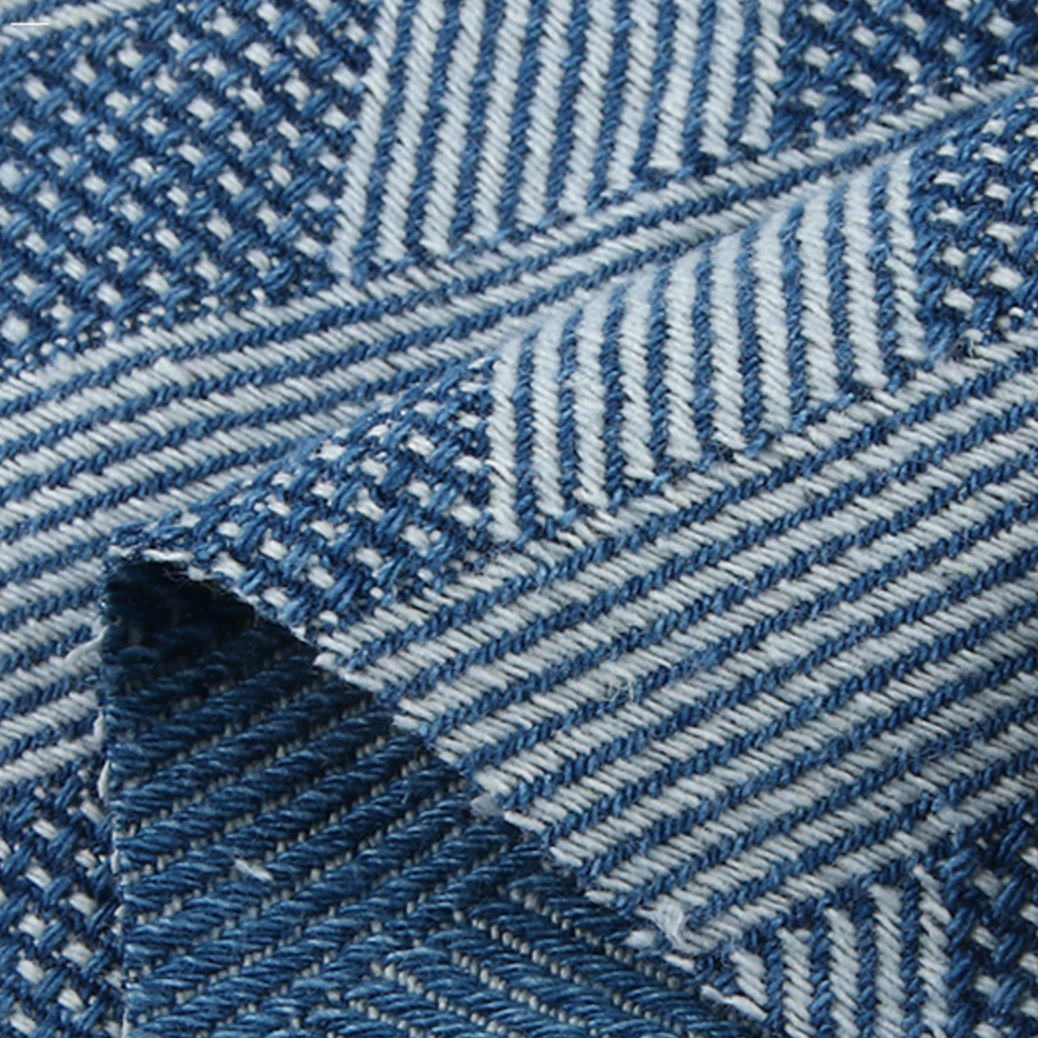 100%cotton 10*10 diamond texture denim jacquard washed denim cotton fsbric for canvas bags and cloth