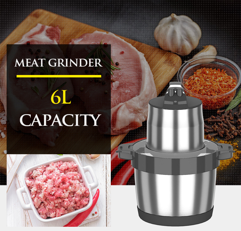 factory price commercial electric 6l yam pounding machine manual meat grinder stainless steel for wholesales